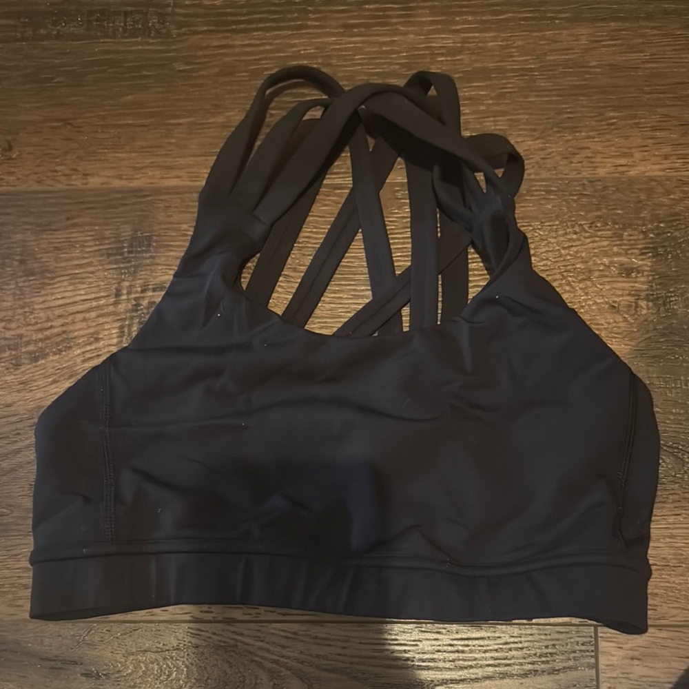 Black Strappy Sports Bra